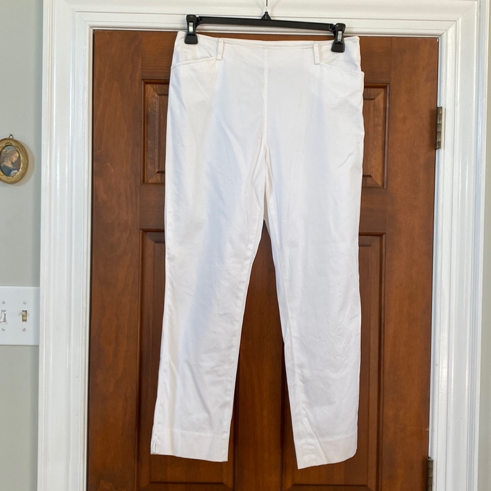 Lauren by Ralph Lauren, waistless, white cotton stretch pant
